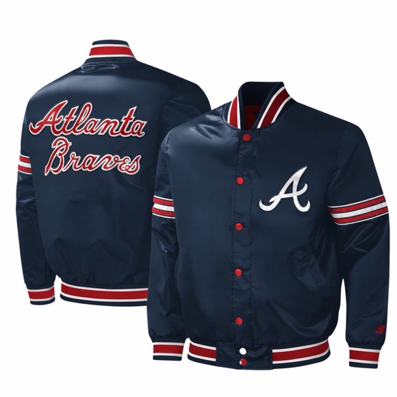 STARTER Other - Atlanta Braves Men's Blue Bomber Jacket